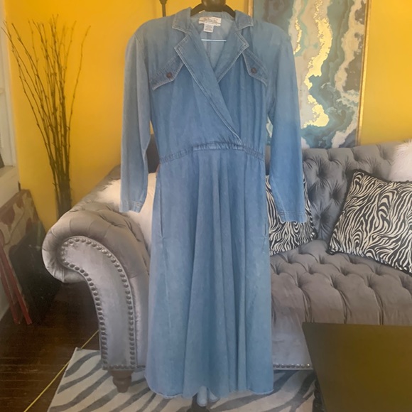 Talbots Dresses & Skirts - Vintage Talbots blue jean dress size 2